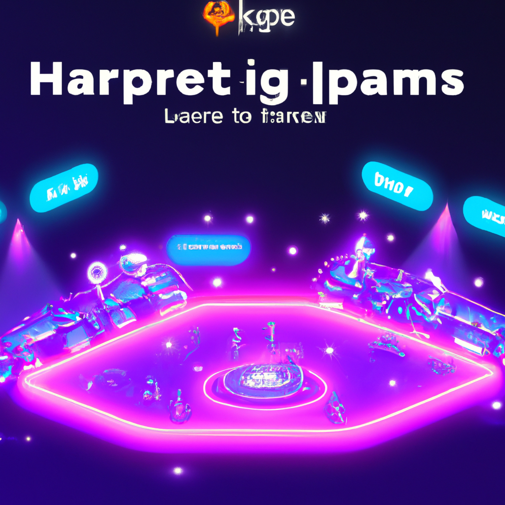 Player-made arena with neon signage